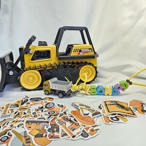 Yellow and Silver Cement Mixer Keychain